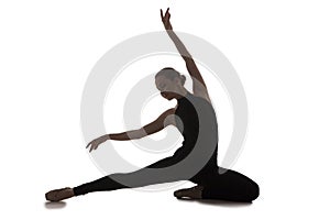 Young modern ballet dancer isolated on white background