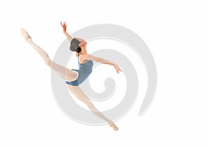 Young modern ballet dancer jumping