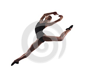 Young modern ballet dancer jumping