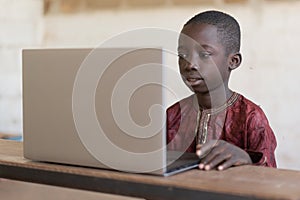 Young Modern Businessman with Computer Laptop Technology for Africa