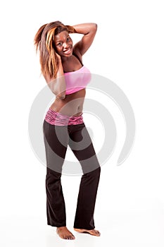 Young modern dancer striking a dance pose.