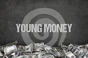 Young money text on black background