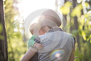 Young mother enjoying a beautiful moment of love, tenderness and