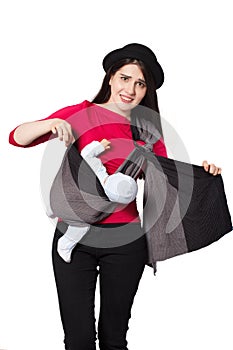 Young mother with hard start in babywearing