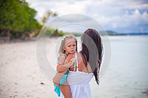 Young mother and her little daughter enjoying