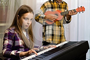 Young Musicians Practicing Together
