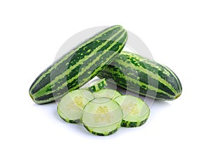 Young Muskmelon on white background