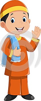 Young muslim boy cartoon photo