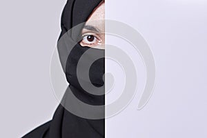 Young muslim women with expressive eyes