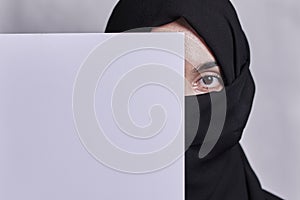 Young muslim women with expressive eyes