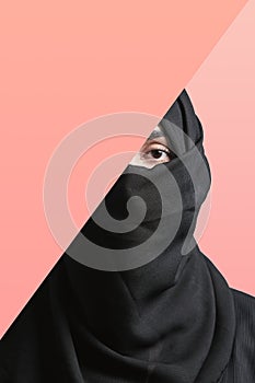 Young muslim women with expressive eyes