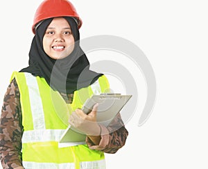 Young Muslim worker woman