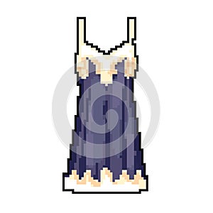 young nightie sleepshirt women game pixel art vector illustration