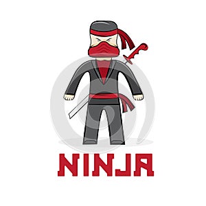 young ninja vector illustration