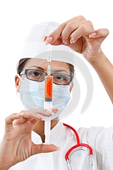 Young nurse in mask