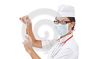 Young nurse in mask