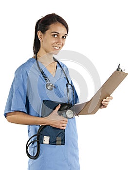 Young nurse practitioner ready to take vital photo