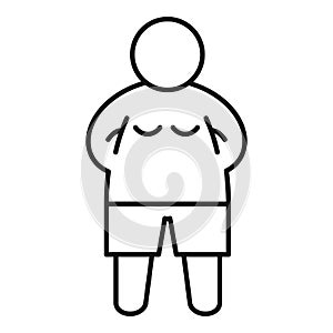 Young overweight boy icon, outline style