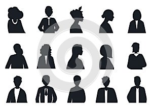 Young people avatar silhouettes collections vector