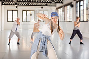 Young people dancing hip-hop