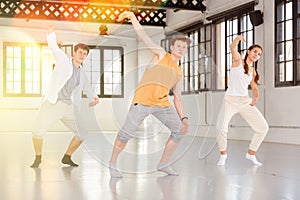 Young people dancing hip-hop