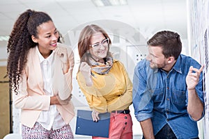 Young people on internship photo