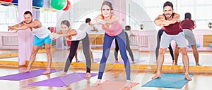 Young people lead a healthy lifestyle, exercise in fitness room