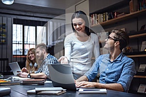 Young people in the library