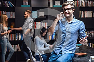 Young people in the library