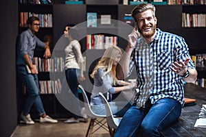 Young people in the library