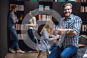 Young people in the library