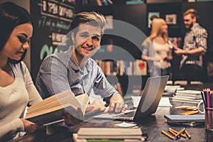 Young people in the library