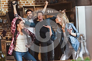 Young people partying