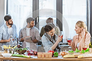 Young people partying at home