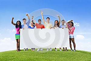 Young People With Placard photo