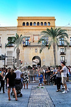 Young people protesting against climate change in Elche