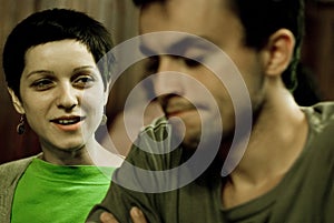 Young people in restaurant