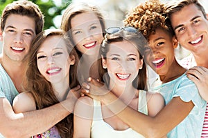 Young people smiling