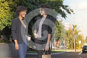 Young people strolling in the city