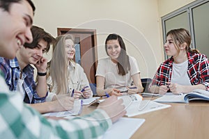 Young people studying together
