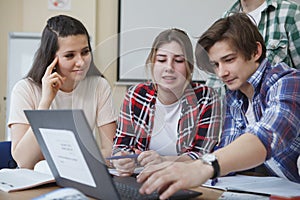 Young people studying together