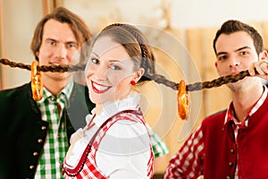 Young people in traditional Bavarian Tracht
