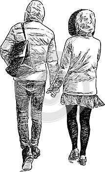 Young people on a walk