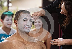 Young Performer Getting Makeup