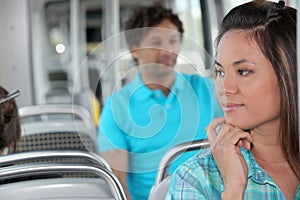 Young person on the bus