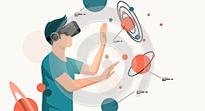 A Young Person Using A Virtual Reality Headset