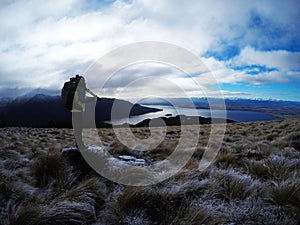 Young photographer woman in nature, New Zealand