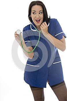 Young Pin Up Model Wearing A Nurses Uniform In Pin Up Glamo