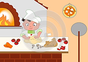 Young pizza maker photo