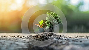 Young Plant Growing In Sunlight